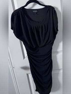 Enfocus Studio Black Blouson Ruched Midi Dress-6